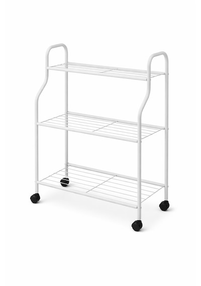Modern Beyaz 3 Katlı Metal Tekerlekli Mutfak Ve Dekoratif Saksılık Çiçeklik Dayanıklı Raflı Stand-organizer Beyaz