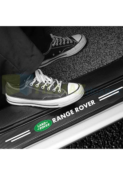 Range Rover Logo Karbon Kapı Eşiği Koruma Oto Sticker 4 Parça