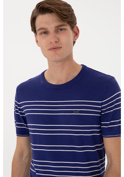 U.S. Polo Assn.  Erkek Slim Fit Bisiklet Yaka Açık Lacivert Tişört 50299396-VR059