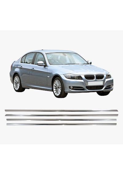 Bmw E90 Uyumlu 2005-2012 Krom Cam Çıtası 4 Parça Paslanmaz  Çelik