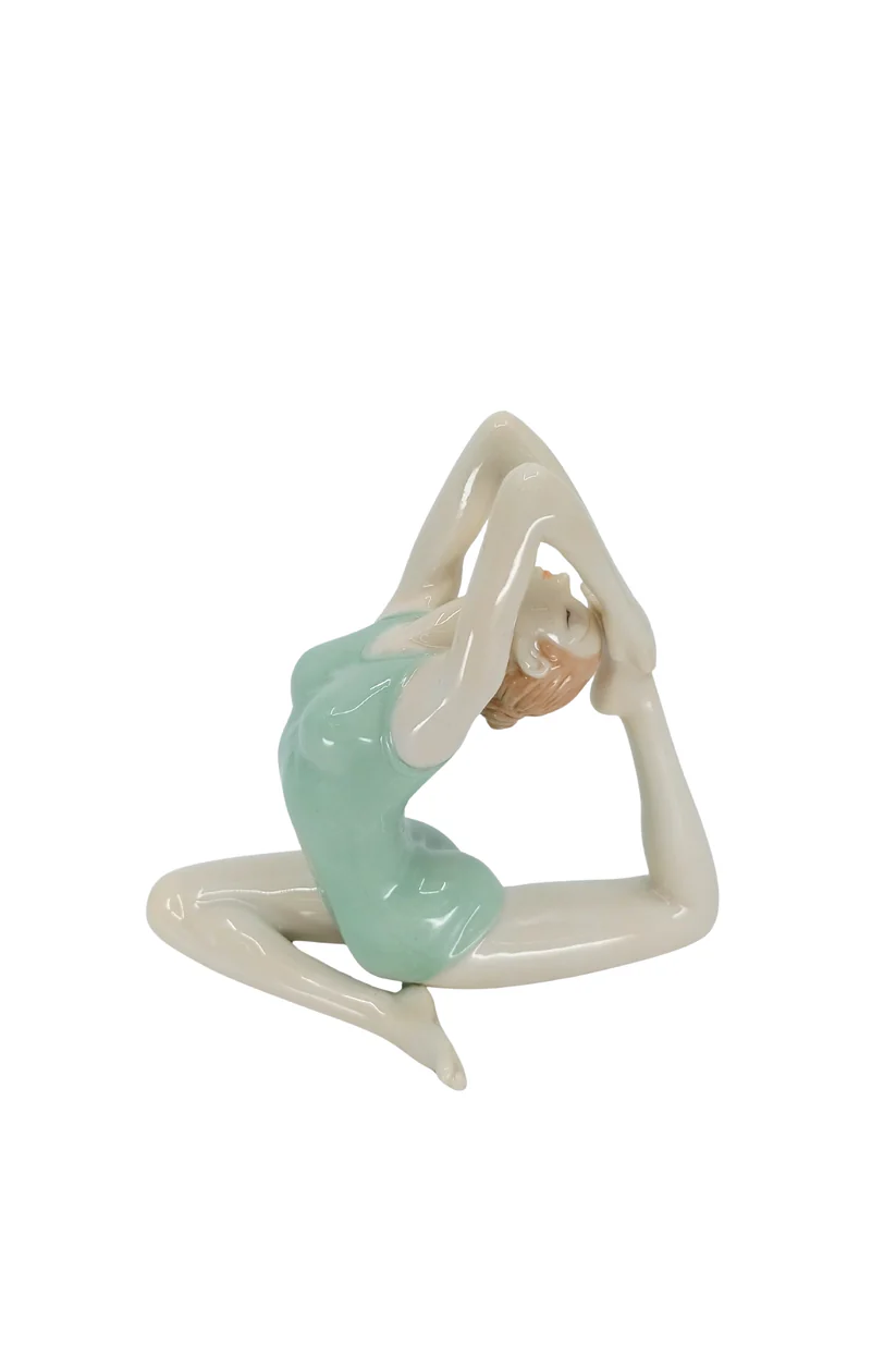 Wise Biblolar - Porselen Yoga Yapan Kadın 14x8x12 Cm Dekoratif Obje .