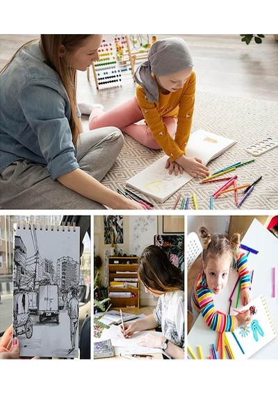 Eskiz Defteri A5 Spralli 50 Yaprak 1 Adet 100 Gr 148x210 Mm Sketch Book Üstten Açılmalı Ezkiz Defteri