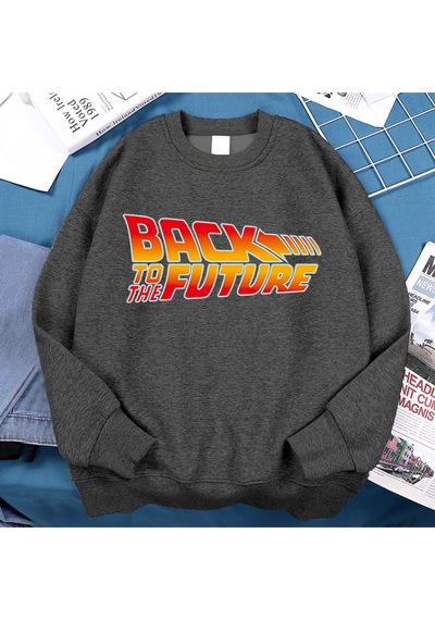 Startmore Startmoregeleceğe Geri Film Logosu Hoodie Erkekler Vintage Casual Hoody Anime Gevşek Kazak Harajuku Po Antrasit