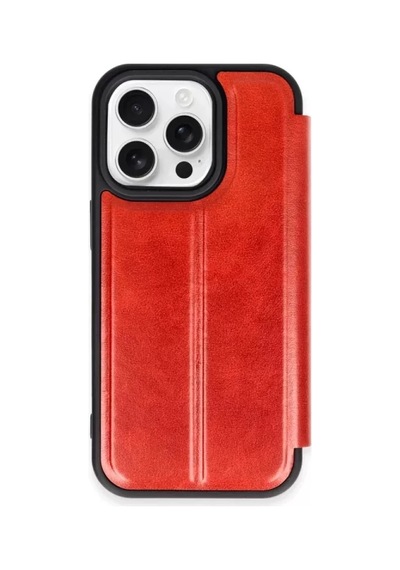 Newface Apple İphone 15 Pro Max Kılıf Flip Cover - Kırmızı