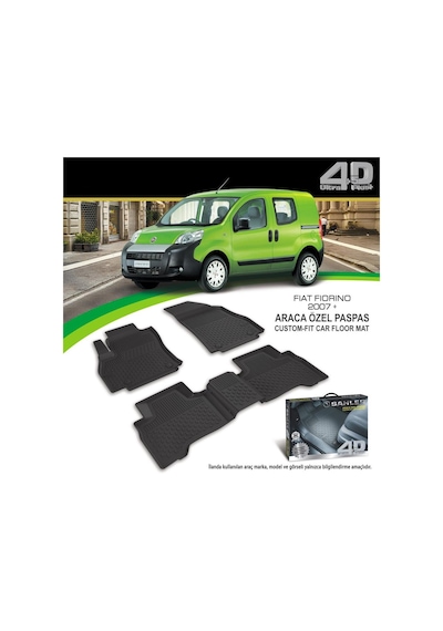 Sahler Fiat Fiorino 2007- Sonrası 4.5D Havuzlu Paspas Sahler Fiat Fiorino 2007- Sonrası 4.5D Havuzlu Paspas
