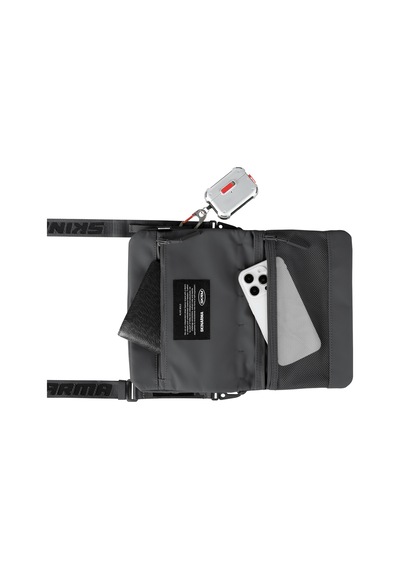 Skinarma Satchel Juno Desenli Naylon Scout Bilek Askı Kayışlı Aksesuar Çantası Gri
