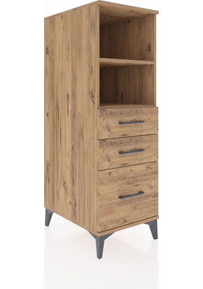 Kronos Dolap 2 Raflı 3 Çekmeceli 44x59x134 Çam-çam Atlas Çam