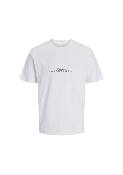 Jack & Jones Jack Jones Yazı Detaylı Pamuklu Erkek Tişört 12273163 Beyaz