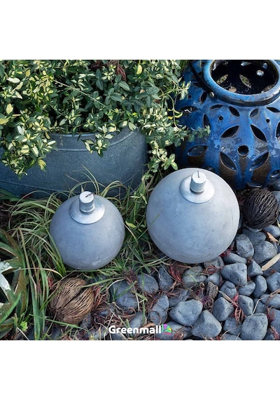 Küçük Beton Yuvarlak Mumluk Gri Çok Renkli
