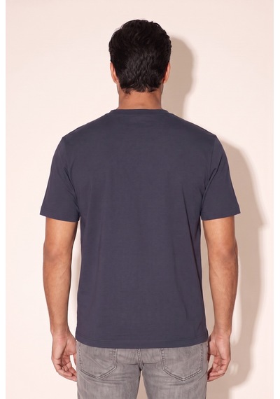 O Yaka Fırçalı 2 İplik T-shirt Jsco Lacivert