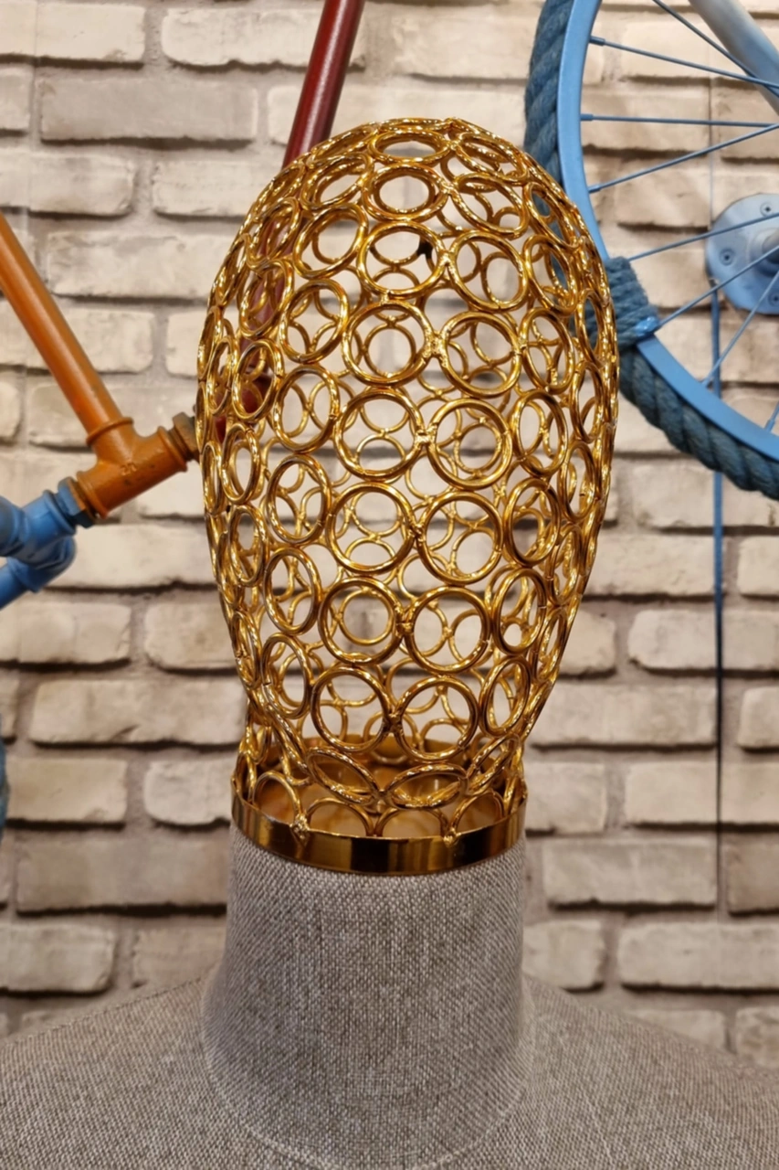 Yüksek Kalite Gold Ayak Erkek Tel Kafalı Ahşap Kollu Terzi Mankeni