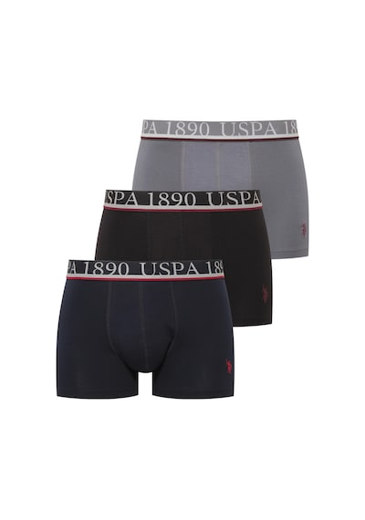 U.S. Polo Assn. Erkek Antrasit - Siyah - Lacivert 3 Lü Boxer Antrasit-siyah-lacivert