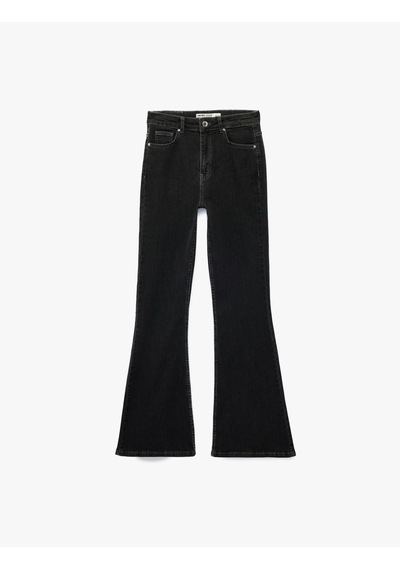 Koton Pamuklu İspanyol Paça Dar Kalıp Yüksek Bel Denim Pantolon - Flare Jeans Antrasit 6sal40187md Antrasit Koton Pamuklu İspanyol Paça Dar Kalıp Yüksek Bel Denim Pantolon - Flare Jeans Antrasit 6sal40187md Antrasit