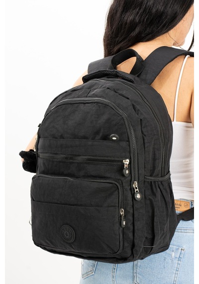 Ultra Hafif Çok Cepli Orta Boy Sırt Çantası Unisex Siyah Model: 571-3e - Siyah