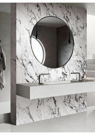 60cmx300cm Tek Parça Yapışkanlı Rulo Mermer Desenli Duvar Paneli Kağıdı Silinebilir Tx-015-maxi Açık Gri