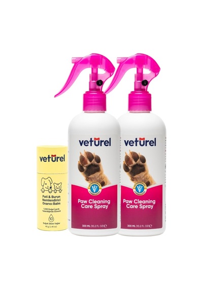 Köpek Ve Kedi Pati Bakım Seti, Pati Koku Giderici Sprey 300 Ml X 2 + Nemlendirici Balm 40 G