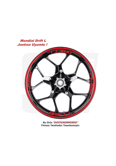 Mondial Drift L 125 Motosiklet Jant Şeridi 32'li Set Sticker Etiket Modeli