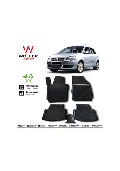 Volkswagen Polo Paspas 2002 2009 Arası 3D Havuzlu Wöller Paspas