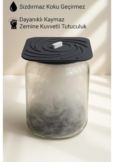 Valerine Life Gider Koku Önleyici Kaymaz Silikon Mat Banyo Mutfak Balkon Lavabo Su Gider Tıpası Kapa Siyah
