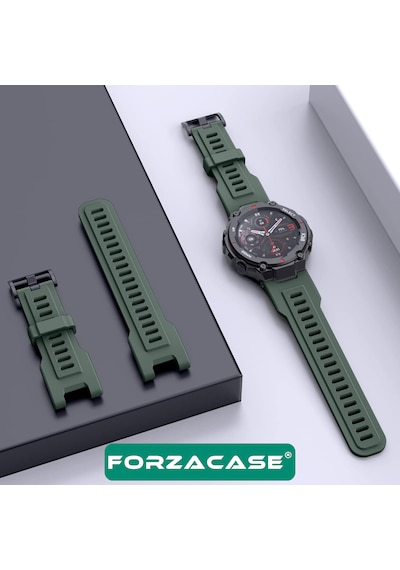 Forzacase Amazfit T-rex / T-rex Pro İle Uyumlu Silikon Kordon Kayış - Fc1237