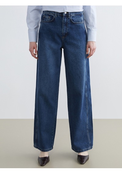 Lcw Studıo İndigo Baggy Fit Kadın Jean Pantolon