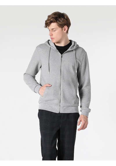 Colin's Regular Fit Kapüşonlu Erkek Ceket CL1055410_Q1.V2_MGA Gri Melanj