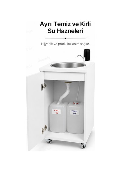 Mobil Seyyar Lavabo Yeni Yönetmeliğe Uygun Model Beyaz