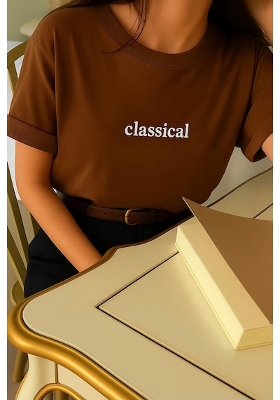 Classıcal Baskılı Oversize Unisex Tişört Çok Renkli