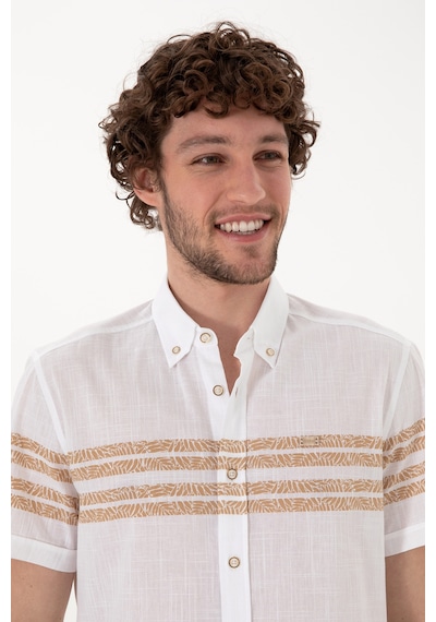 U.s. Polo Assn. Erkek Camel Gömlek Kısa Kollu 50305921-vr015 Camel