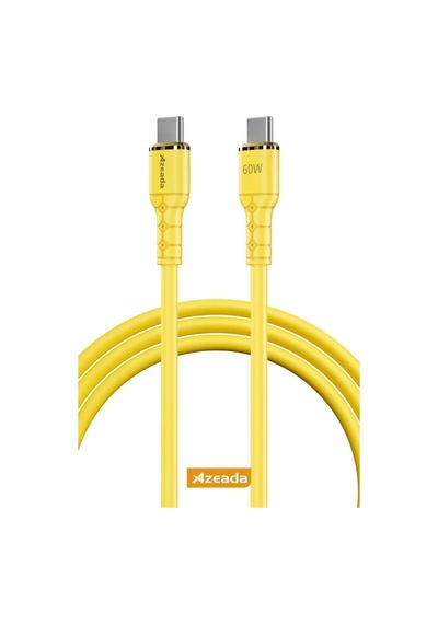 Azeada Linshion Serisi 60w Type-c To Type-c Hızlı Şarj Ve Data Kablosu 1m Sarı Az-b07as Sarı - Silikonlu, Type-c To Type-c