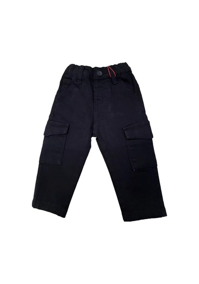 Çikoby Erkek Bebek Cep Detaylı Kargo Pantolon-13592 Siyah