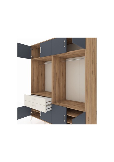 Kronos Gardrop 7 Raflı 2 Çekmeceli 2 Askılı 176x59x221 Çam-antrasit/aytaşı Antrasit/aytaşı Kronos Gardrop 7 Raflı 2 Çekmeceli 2 Askılı 176x59x221 Çam-antrasit/aytaşı Antrasit/aytaşı