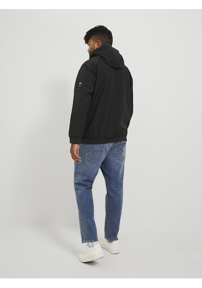 Jack & Jones Büyük Beden Kapüşonlu Ceket - Basic - 12236331 Black Siyah