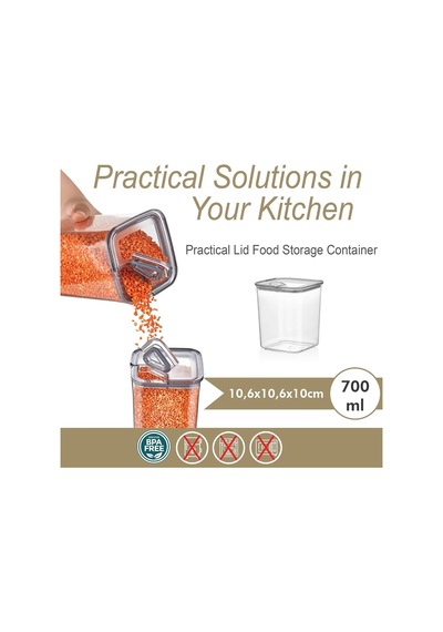 Pratik Kare Saklama Kabı, 3x700 Ml Diğer