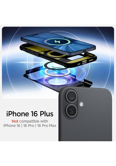 İphone 16 Plus İle Uyumlu Magsafe Kılıf Slim Armor Mag Fit Black - Acs08098