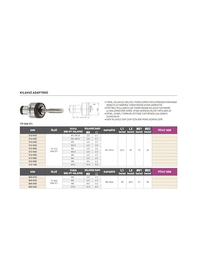 Fett M6 Vertex Dın371 Kılavuz Adaptörü 820-02d