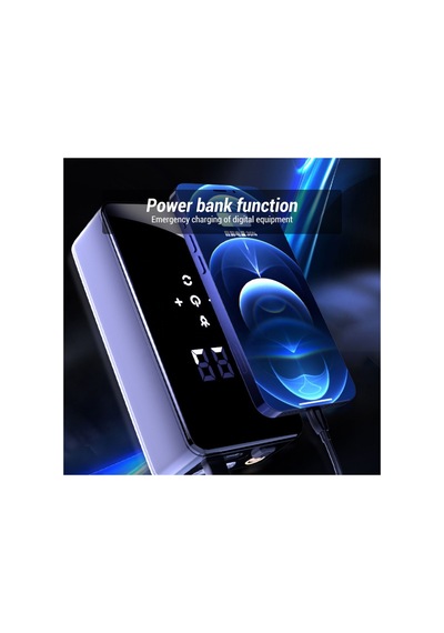 Oto Kompresör Şarjlı Taşınabilir Powerbank El Fenerli Araç Lastik Şişirme Pompası Flaşör Göstergeli - 872845151