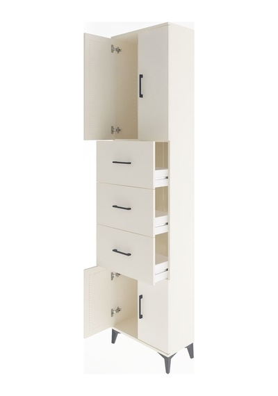 Arges Dolap Tek Raflı 3 Çekmeceli 4 Kapaklı 60x30x243 Aytaşı-... Aytaşı