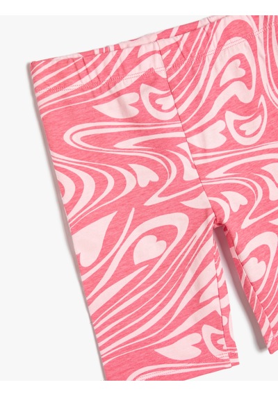 Koton Kısa Tayt Kalp Baskılı Beli Lastikli Pamuklu Pembe Desenli 4skg40066ak Pembe Desenli Koton Kısa Tayt Kalp Baskılı Beli Lastikli Pamuklu Pembe Desenli 4skg40066ak Pembe Desenli