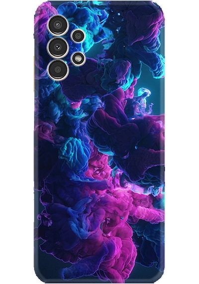 Samsung Uyumlu Galaxy A14 Kılıf Resimli Desenli Silikon Platinium Series Cloud Purple 1804