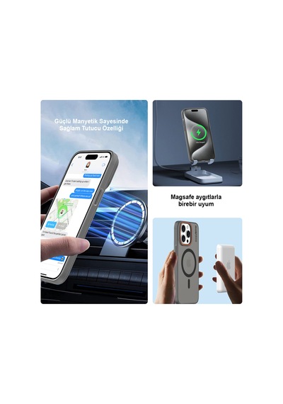 Apple iPhone 15 Pro Max Magsafe Uyumlu Mat Sert Klein Kılıf Pembe