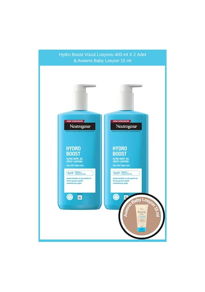 Neutrogena Hydro Boost Vücut Losyonu 2 x 400 ML + Aveeno Baby Losyon 15 ML