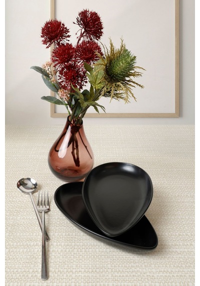 Keramika Mat Siyah Serenity Kayık Tabak 24 Cm 2 Adet 956 Siyah
