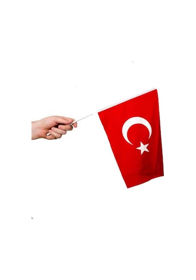 Sopalı Bez Bayrak Çıtalı Bayrak 20x30 Cm - 1 Adet 100 X 10 Cm