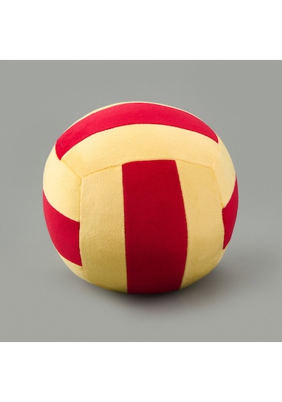 Soft Voleybol Topu Figürlü Yastık - Kırmızı / Sarı - 20 Cm
