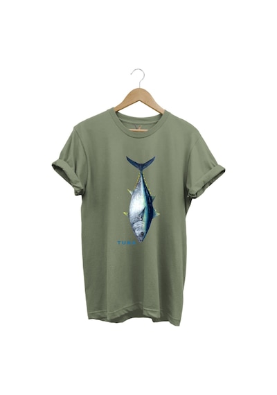 Fishing Balıkçılık Tuna Balığı Tasarım Baskılı %100 Pamuk Regular Fit Unisex T-shirt Haki Fishing Balıkçılık Tuna Balığı Tasarım Baskılı %100 Pamuk Regular Fit Unisex T-shirt Haki