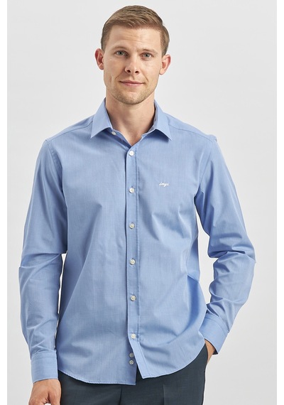 İmza Mavi Uzun Kol Düz Filafil Sert Yaka Cepsiz Pamuklu Classic Slim Fit Gömlek 1004240913 Mavi İmza Mavi Uzun Kol Düz Filafil Sert Yaka Cepsiz Pamuklu Classic Slim Fit Gömlek 1004240913 Mavi