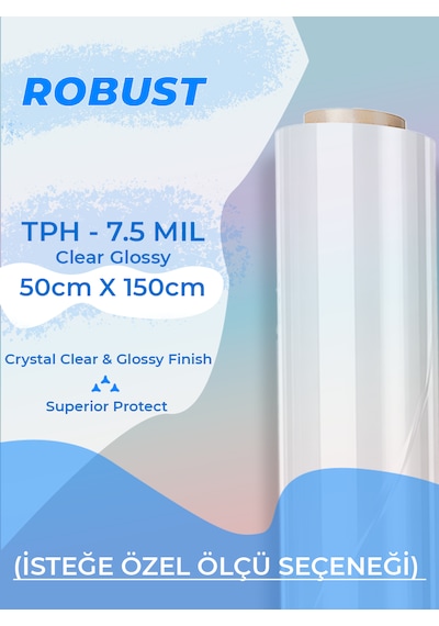 50 Cm X 1,5 Metre Tph Pvc Şeffaf Boya Koruma Filmi 190 Mikron Self-healing Tech