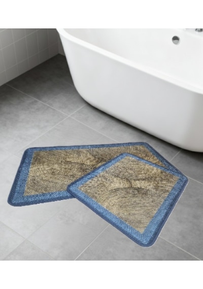 Banyo Paspası 2'li Set 3d Baskılı Jel Hasır Çok Renkli