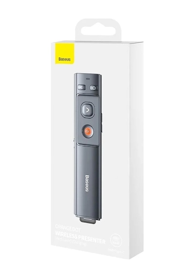Baseus Orange Grı Dot Lazerlı Kablosuz Sunum Kumandası Acfyb-0g